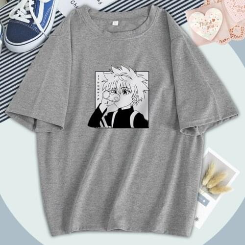 HUNTERXHUNTER Womens Summer T Shirts Fashion O-Neck Oversize Tshirts Hip Hop Outdoor Casual Tops Tees Loose Fit Poleras Female