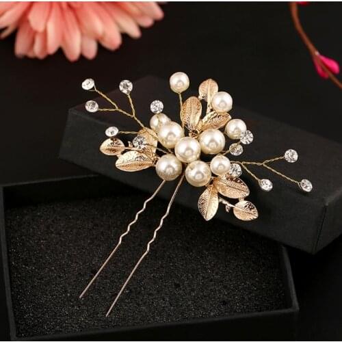 Women Girls Vintage Wedding Bridal Faux Pearl Flower Hair Pins Bridesmaid Clip Side Combs