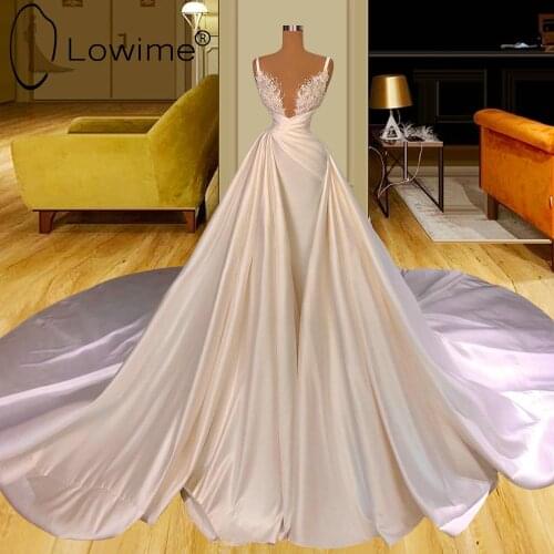 Sexy Ivory Long Evening Dresses 2021 Spaghetti Satin Mermaid Evening Gowns Longue Robes Vesitos De Soiree Formal Dresses