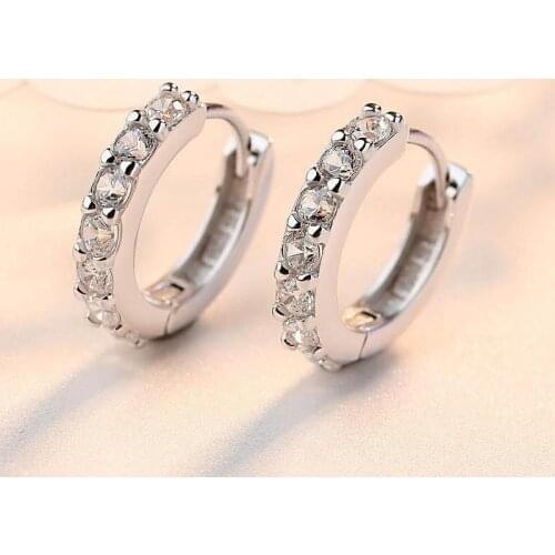 1Pair Vintage Simple O Shaped Silver Charm Earrings Trendy Charming Women Round Loop Jewery Party