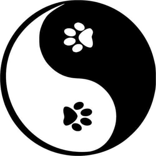 12.7*12.7CM Yin Yang Paws Car Stickers Decals Classic Creative Car Styling Decoration Accessories C6-1040