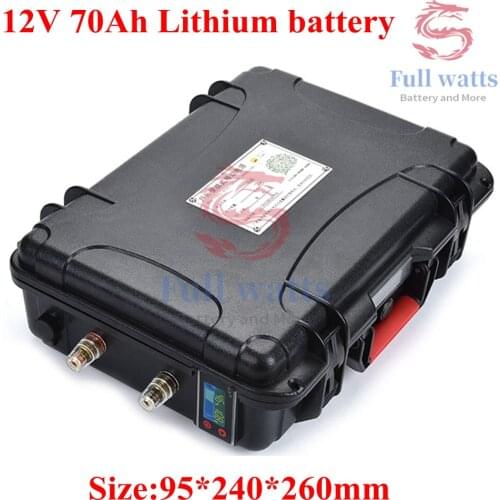 12v 70Ah Multifuctional Water-proof Lithium Battery with USB Port & Car Cigar Lighter Port for Camping Light Backup Power Supply
