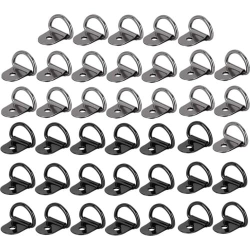 40Pcs Steel D Shape Tie Downs Durable Anchor Mounting Rings Hook Lashing Strap Holder for Loads on Trailers Case Cargo SUV