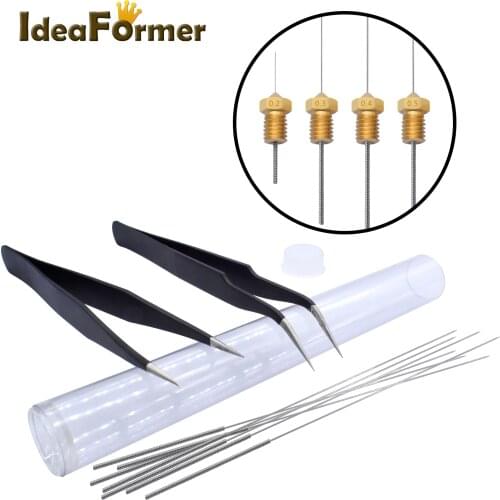 10Pcs/Lot 3D Printer Accessories Nozzle Cleaning Drill Bit Tweezer Drill Cleaner Stainless Steel Needle Super Toughness Artifact