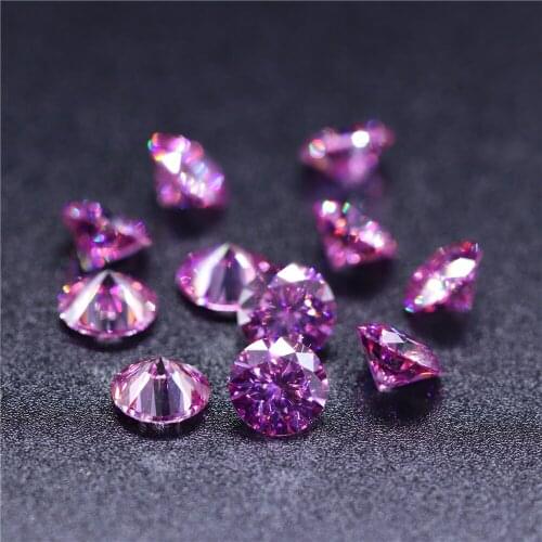 GRA Moissanite diamond pink color 5 mm -9mm 0.5ct-3ct round brilliant cut pink moissanites loose gemstone DIY jewelry