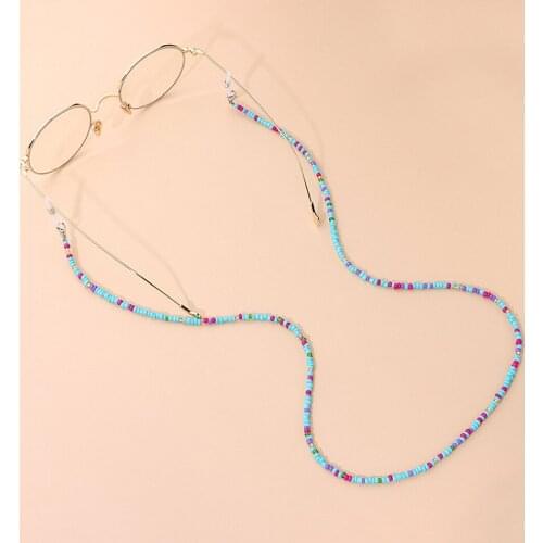 Women Colorful Bead Eyeglass Chain Fashion Bead Sunglass Chain Mask Chain With Chain End Spectacle Cord Neck Strap String