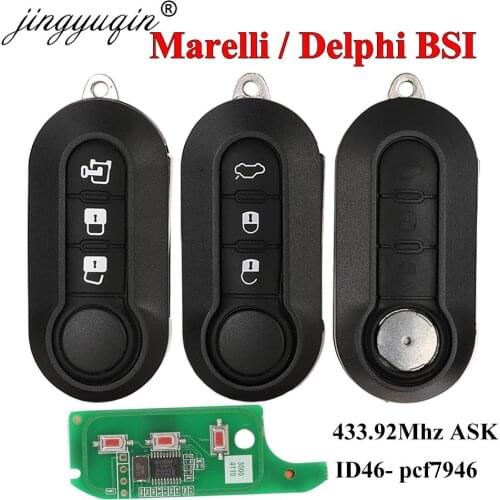 Jingyuqin Car Remote Key For Fiat MPV Bravo/Ducato 500 Doblo Qubo Grande Punto Citroen Jumper Peugeot Boxer 433.92 ASK ID46 Fob