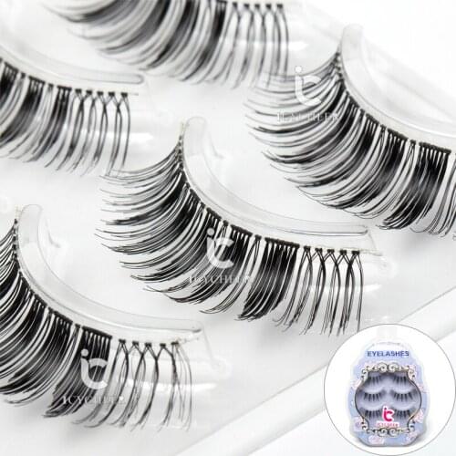 ICYCHEER False Fake Eyelashes Eye Lashes 3D Natural Handmade Black Makeup Extension Tools
