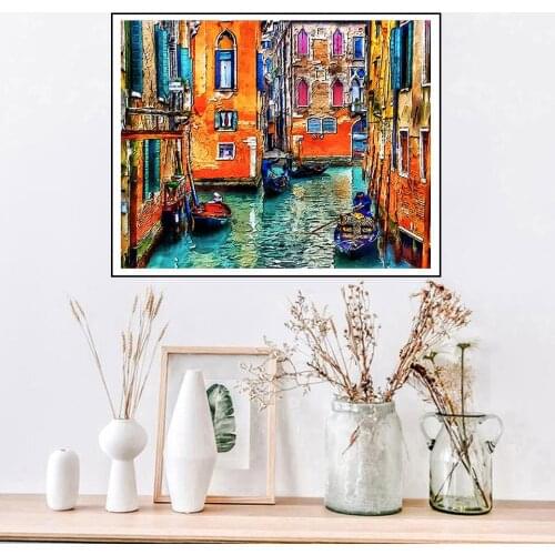 Oil Painting By Numbers "Venice"Drawing on Canvas HandPainted Art Gift DIY Picture By Number Kits Wall Decor