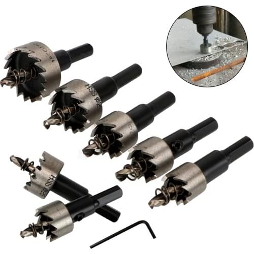 Hole Saw Tooth Cutter Twist Drill Bits Hole Saw HSS Drill Bit Set 16/18.5/20/25/30mm 5PCS/Set Speed Steel Carbide Tip