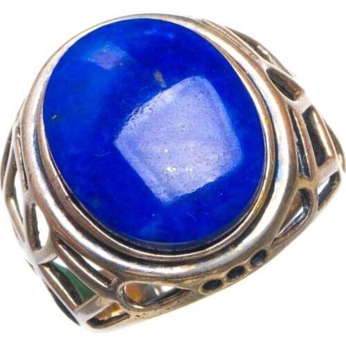 Natural Lapis Lazuli Opening Handmade 925 Sterling Silver Ring 9 D1328
