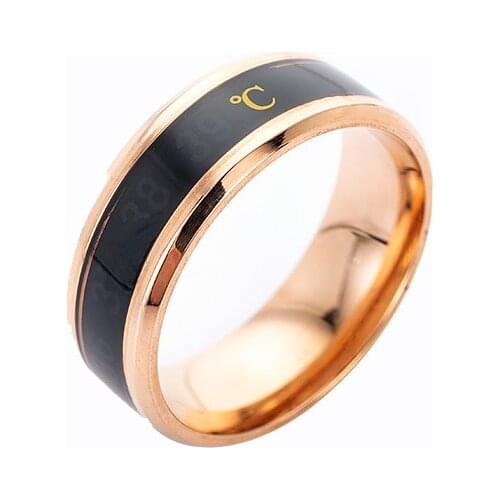 Temperature Ring Titanium Steel Emotional Feeling Intelligent Temperature Sensitive Ring Women Mens Waterproof Jewelrywholesale