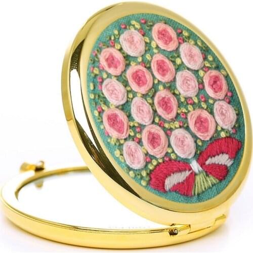 Mirror Embroidery Kit, Makeup Mirror Kits, Bridesmaid Gifts, Hand Embroidery Kit, Mini Embroidery (D)