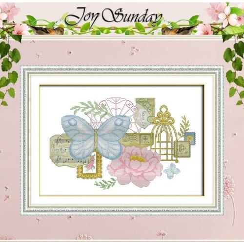 Butterfly And Flower Counted Cross Stitch 11CT 14CT Cross Stitch Set Wholesale DIY Cross-stitch Kit Embroidery Needlework