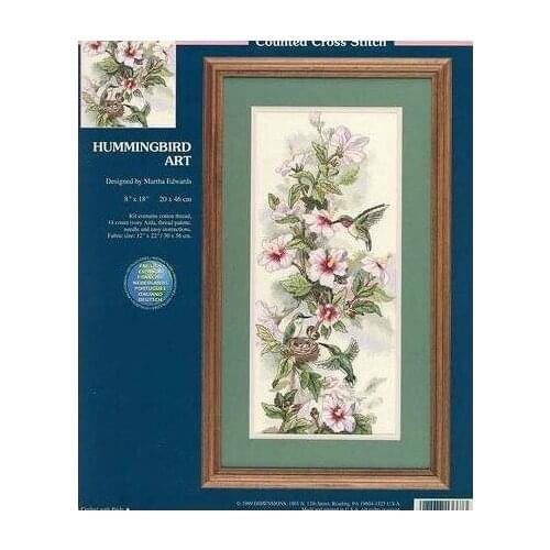 14/22/25ct lovely beautiful counted cross stitch kit hummingbird art Dimensions 13667 bird and peony flower