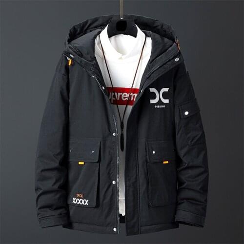 2021 New White Duck Down Jacket Men Streetwear Cargo Jacket Mens Thick Warm Coat High Quality Winter Windbreaker Jackets Coats