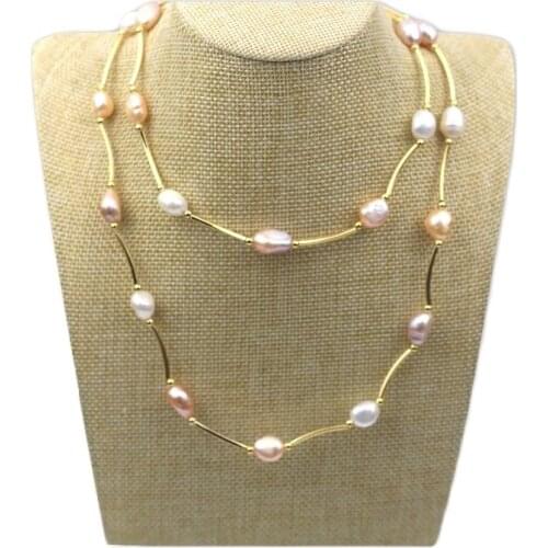 MADALENA SARARA Hot Sale Elegant Princess Style 8-9mm Baroque Freshwater Pearl Necklace Multi-rows