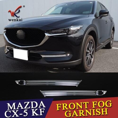 ABS Chrome Front Fog Lamps Cover Trim Fog Lamp Shade Trim for Mazda CX5 CX 5 CX-5 KF 2017 2018 Car Accessories Styling