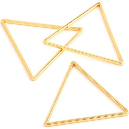 10PCS 2.5CM Gold Filled Brass Triangle Square Heart Round Shape Closed Rings Connect Circle Jewelry Making DIY Gifts Accessories
