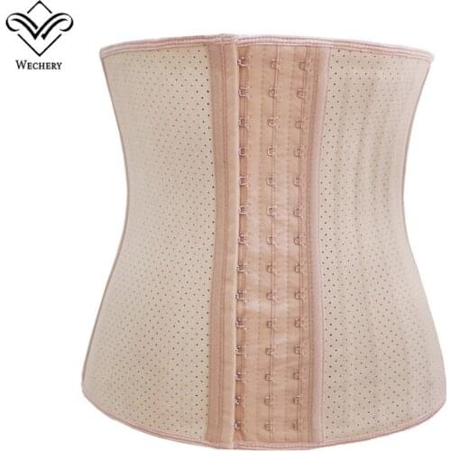 Wechery Waist Trainer Modeling Strap Latex Slimming Belt Waist Cincher Body Shaper Steel Boned Faja Belly Hole Design Breathable