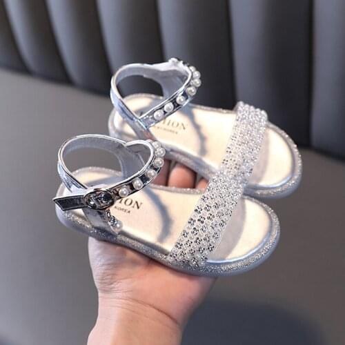 2021 Size 21-30 New Summer Beach Girls Sandals Kids Shoes Sequins Non-slip Boys Baby Toddler Shoes Children Fashion Slippers
