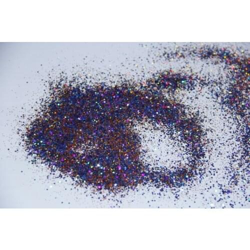 Blue & Brown Holographic Laser Glitter Acrylic Powder Dust Mix For Nail Art Tips