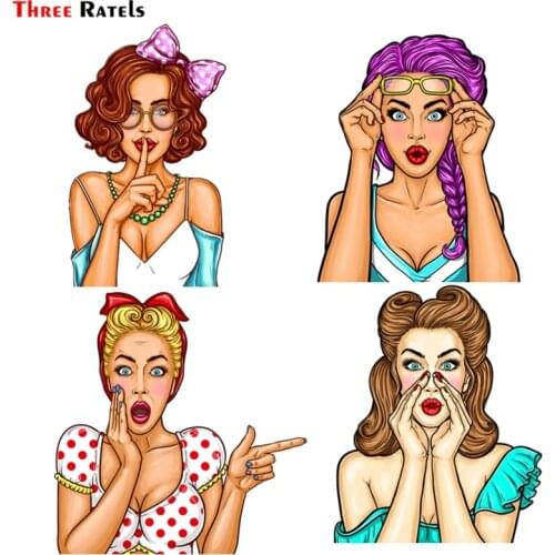 Three ratels FTC-817# 11x18.2cm hot Shocking pop art sexy girl Stickers DIY Stickers On The Car Motorcycle Laptop Scooter