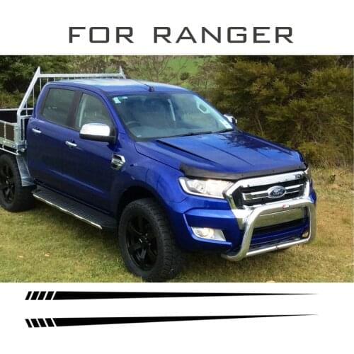 Free shipping car wrap 2 Pcs cool hood bonnet Gradient side stripe graphic Vinyl sticker for Ford ranger 2015-2019