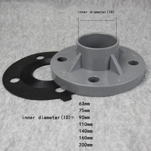 PVC Inner Diameter 63mm-315mm Flange Pipe Connector 2"- 4"Hose Adapter Hardware Fittings Tube Parts Slip Socket Flanges 1 Pcs