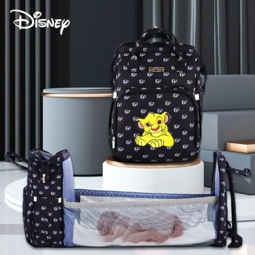 Disney Diaper Bag Bed Backpack Collapsib Baby Bed Bag Waterproof Stroller Diaper Backpack For Mommy Maternity Nappy Bag Backpack