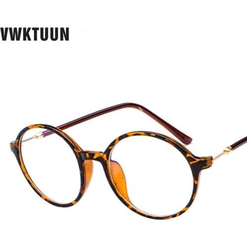 VWKTUUN Vintage Glasses Frame Clear Lens Computer Glasses Frames Round Optical Glasses Frame Students Fake Glasses Big Eyewear