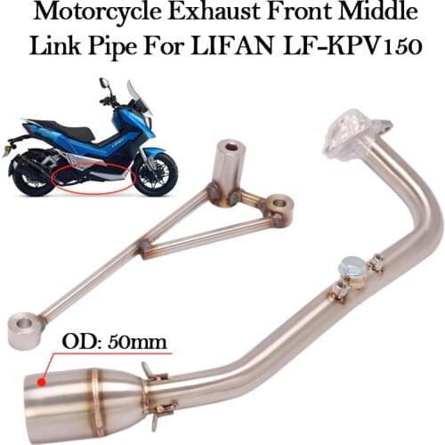 Slip On For LIFAN LF-KPV150 Motorcycle Exhaust Modified Stainless steel Muffler Escape Moto Front Middle Connecting Link Pipe