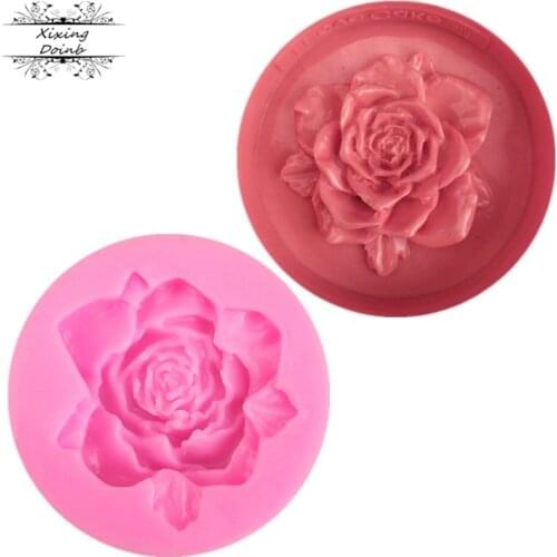 Xixing 3D Beautiful roses chocolate cake decorating tools DIY fondant silicone mold Wedding cake decoration Flowers soap mold