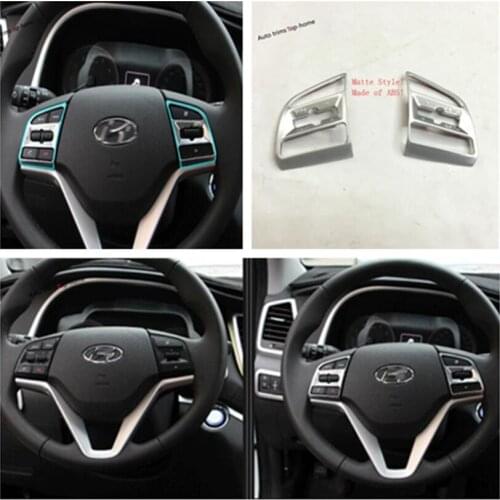 Yimaautotrims Auto Steering Wheel Frame Cover Trim Fit For Hyundai Tucson 2016 2017 2018 2019 2020 ABS Matte Interior Mouldings