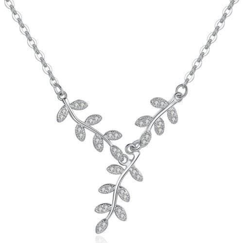 REETI 925 Sterling Silver leaves Necklaces & Pendants For Women Fashion Lady Festival Gift Sterling-silver-jewelry