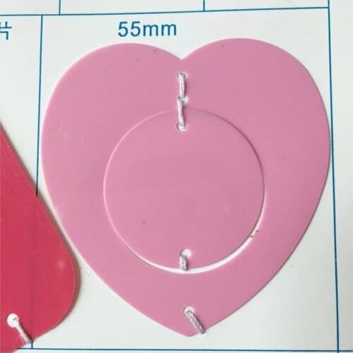 1kg 55mm Love Heart Circle Sequins For Crafts PVC Flat Sewing Accessories With Side Holes Confetti Spangles