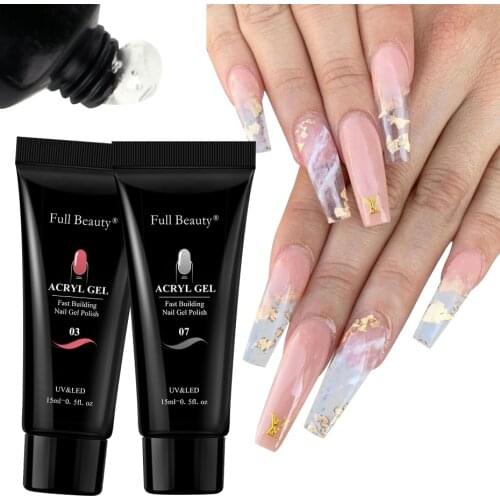 1pcs Fast Extension Crystal Nail Gel Clear White Pink French Nails Poly Acrylic Gel Polish Varnish False Tips Manicure PP1809