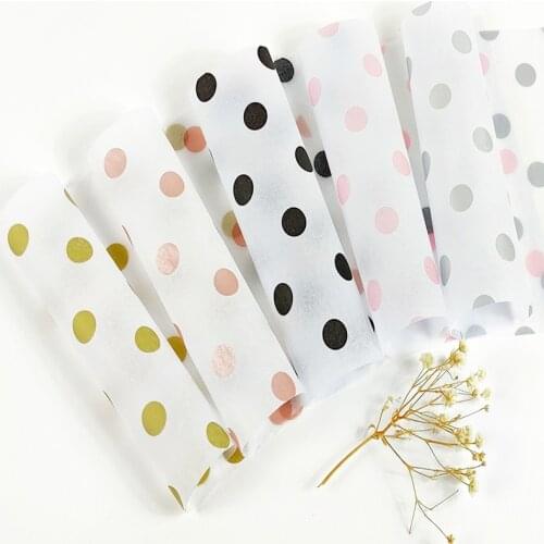 10pcs/ Pack Printed Dot 50*70cm Tissue Paper Flower Clothing Shirt Shoes Gift Packaging Craft Paper Roll Wine Wrapping Papers