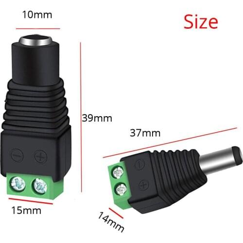 2pcs free soldering 2pin LED strip DC connector with Female male each 1pcs DC 12V for 5050 3528 2835 led strip LED Bar light