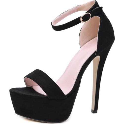 2019 NEW High Heels Sandals Summer Sexy Ankle Strap Open Toe Party Dress 16CM Platform Gladiator Women Shoes Size 35-40