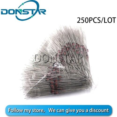 250PCS 1W 2.7V 3.3V 3.6V 3.9V 4.7V 5.1V 5.6V 6.2V 7.5V 8.2V 9.1V 10V 11V 12V 13V 15V 16V 18V 20V 22V 24V 27V 30V Schottky Diodes