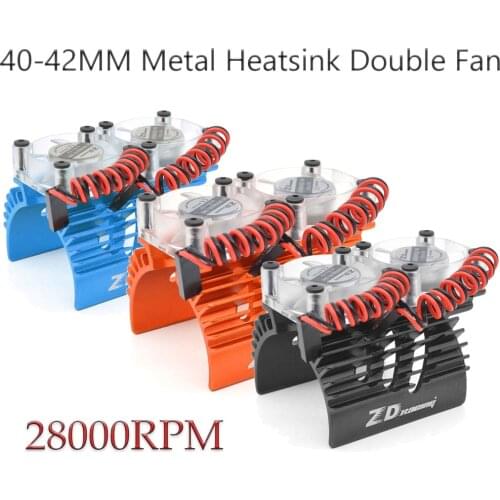 28000rpm RC Motor Cooling Fan 40mm 42mm Metal Heatsink Double Fans for 1/10 1/8 Rc Car Motors 4068 4076 4092 4268 4274