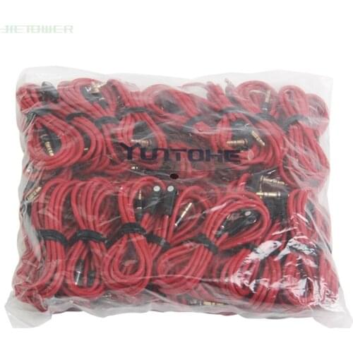 500pcs/lot Red 4 to 4/3 to 3 Elbow Audio Cable 3.5mm Male to Male Detox/Pro Headphone Replacement Audio Extension Cable cheap