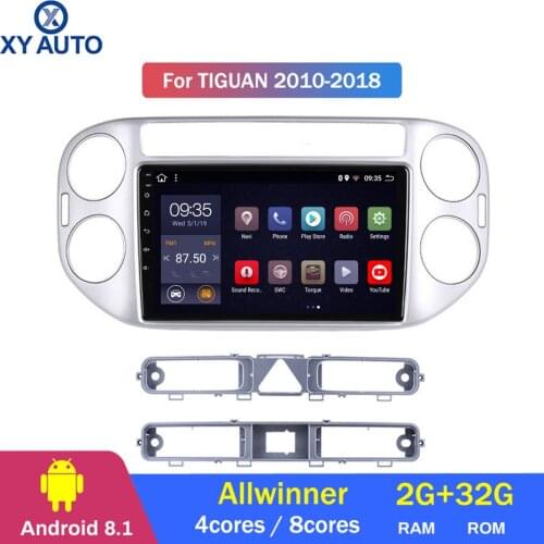 9 inch 2.5D IPS HD multi-touch screen Android8.1 2G RAM 32G ROM NAVI For Volkswagan tiguan 2010-2018 with Bluetooth USB WIFI SWC