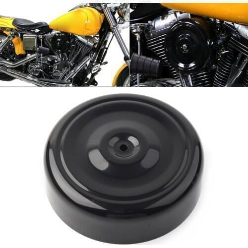 7" Bobbed Style Motorcycle Air Cleaner Cover Plain Black for Harley Touring Softail Dyna FXST FLST FXD 2000-2017