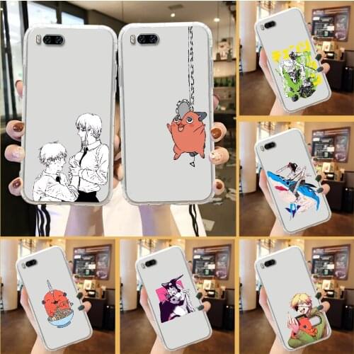 Anime Chainsaw Man Phone Case For Xiaomi Mi Max Note 3 A2 A3 8 9 9T 10 Lite Pro Ultra transparent trend shell fashion cover tpu