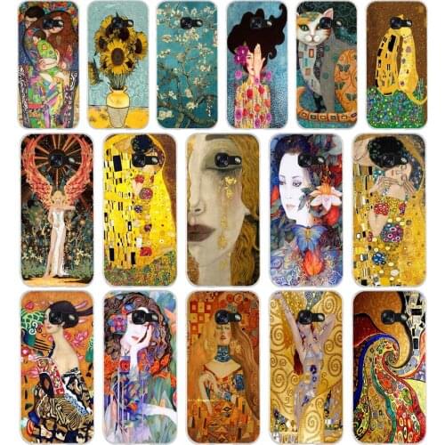 097FG the kiss Gustav Klimt Painting Soft Silicone Tpu Cover phone Case for Samsung a3 2016 a5 2017 a6 plus a7 a8 2018 s6 7 8 9