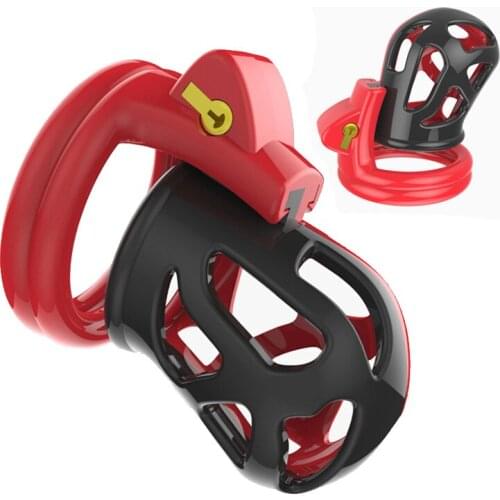 Colorful Super Breathable Male Chastity Cage Sex Toys For Men Penis Ring Ball Stretcher 4 Cock Rings Chastity Device Belt Lock