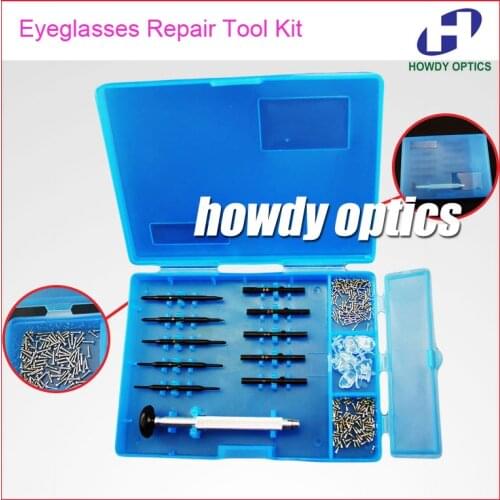 DH10HC Optical Repair Tools Eyeglasses Tool Set Kit Including Screwdriver Sockets Nose Pads Screws