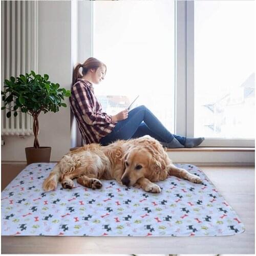 Pet Dog Pee Pads Three-layer Waterproof PVC cute Reuseable Water Absorption Pet Dog Training Urine Pad Diapers Washable Pee Mat